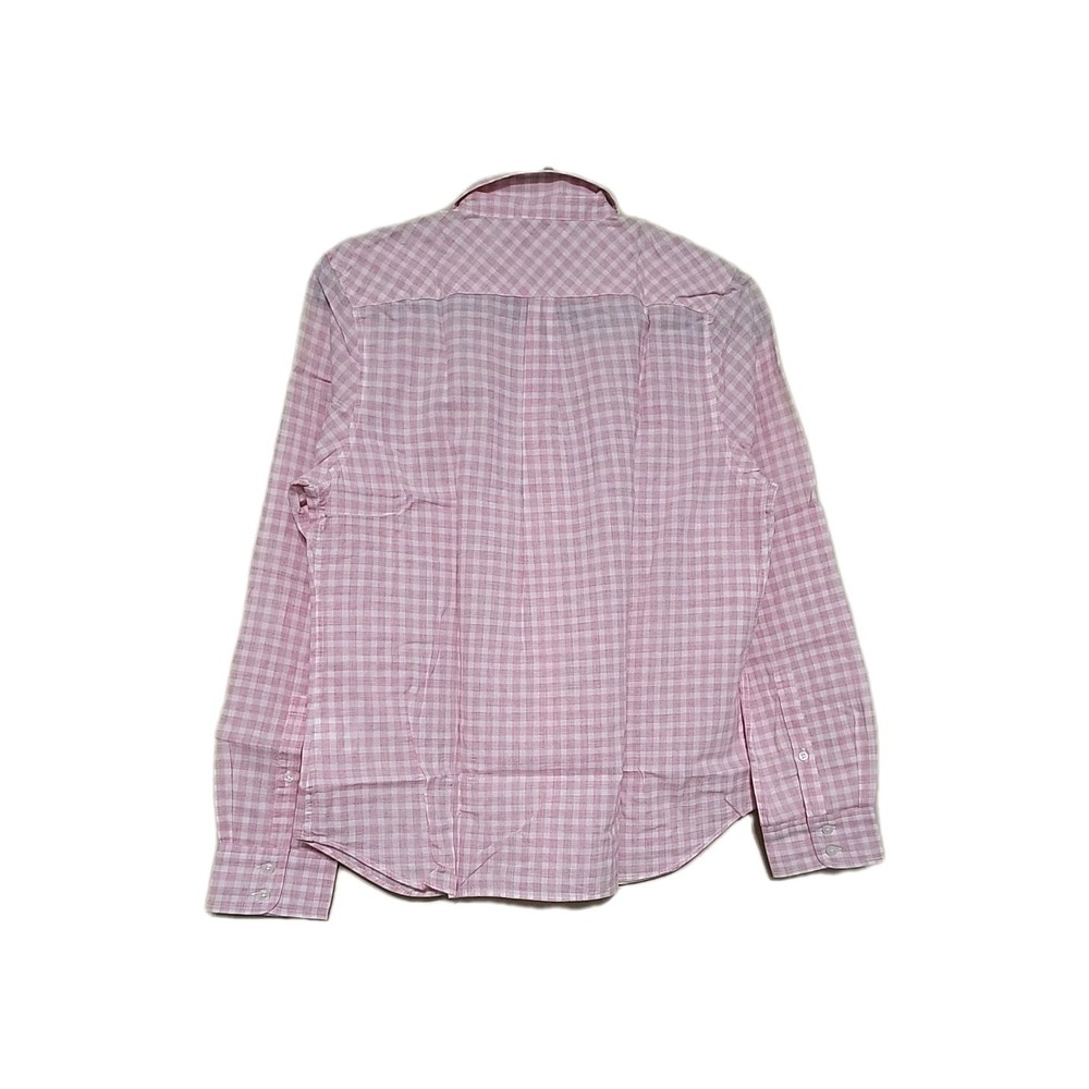 UNTUCKit Womens 2 NWT Cotton Check Pink Button-Up Shirt Lightweight Spring Girly - Picture 2 of 7